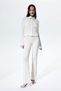 Flared Textured Pants