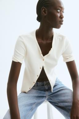 Ribbed Jersey Cardigan