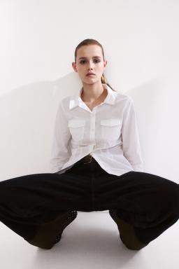 Tapered-Waist Cargo Shirt