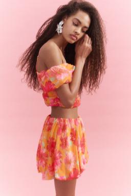 Bubble-Hem Mini Skirt