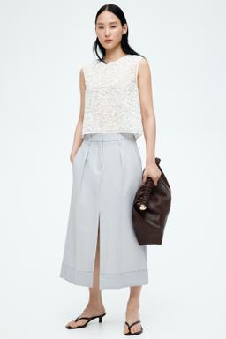 Tailored Wool-Blend Skirt