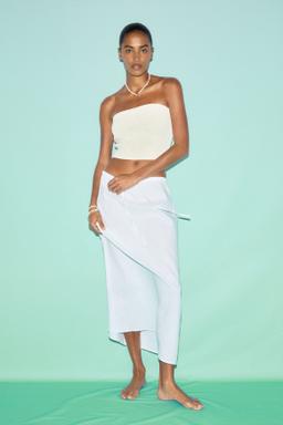 Linen-Blend Skirt