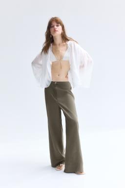 Linen-Blend Pants