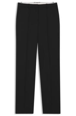 Regular-fit trousers in virgin wool- Black Women's Formal Pants
