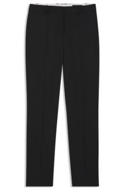 BOSS Regular-fit trousers in virgin wool - Black Women's Formal Pants