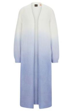 Long-length dip-dye cardigan with wool and alpaca- Patterned Women's Cardigans