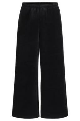 HUGO Relaxed-fit tracksuit bottoms in stretch velour - Black Women's Pants