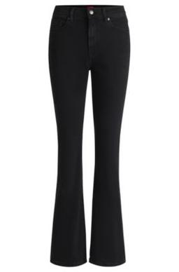 HUGO Slim-fit jeans in black stretch denim - Black Women's Pants