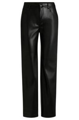 BOSS Five-pocket trousers in faux leather - Black Women's Formal Pants