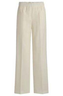 BOSS Relaxed-fit trousers in wool - White Women's Formal Pants