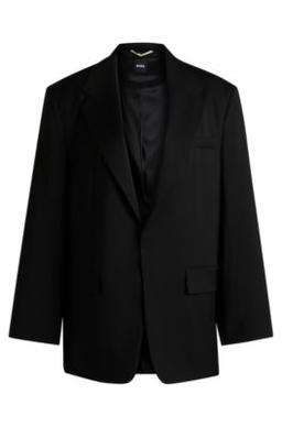 BOSS Oversize-fit blazer in wool - Black Women's Suits