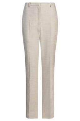 BOSS Relaxed-fit trousers in melange stretch fabric - Light Beige Women's Formal Pants