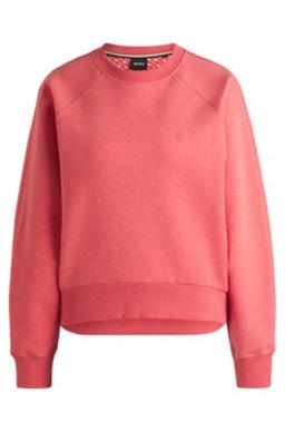 BOSS Melange sweatshirt with Double B monogram - Dark pink Women's Sweatshirts