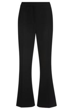 BOSS Slim-fit trousers with bootcut leg - Black Women's Formal Pants
