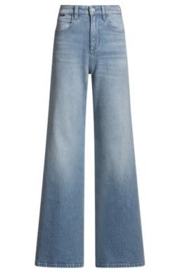 BOSS Flared-leg jeans in blue comfort-stretch denim - Light Blue Women's Pants