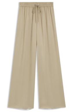 BOSS Relaxed-fit trousers in satin - Light Beige Women's Formal Pants