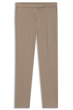 BOSS Slim-fit trousers in stretch fabric - Light Brown Women's Formal Pants
