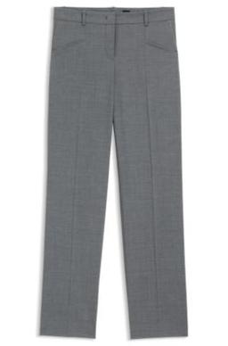 BOSS Melange relaxed-fit trousers in virgin wool - Dark Grey Women's Formal Pants