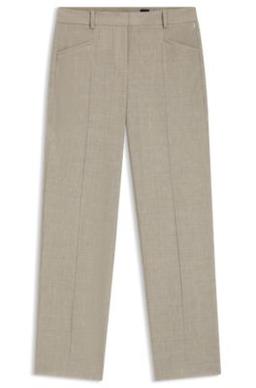 BOSS Melange relaxed-fit trousers in virgin wool - Light Beige Women's Formal Pants