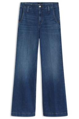 BOSS Fit-and-flare jeans in blue Italian stretch denim - Dark Blue Women's Pants