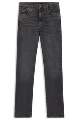 BOSS Dark-grey slim-fit jeans in performance-stretch denim - Dark Grey Women's Pants