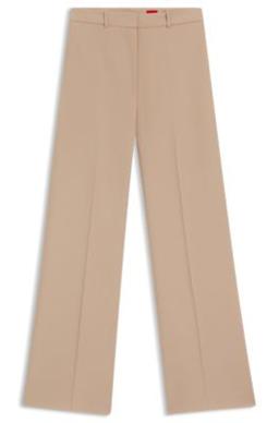 HUGO Regular-fit trousers with wide leg - Light Brown Women's Formal Pants
