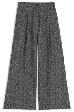 BOSS Regular-fit trousers in herringbone tweed - Patterned Women's Formal Pants