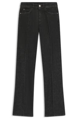 BOSS Black slim-fit jeans in marble-structured stretch denim - Dark Grey Women's Pants