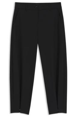 BOSS Barrel-leg trousers in stretch twill - Black Women's Formal Pants