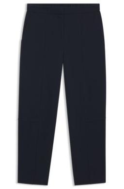BOSS Relaxed-fit trousers in wrinkle-resistant crepe - Dark Blue Women's Formal Pants