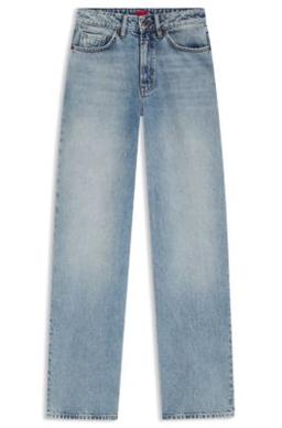 HUGO Blue wide-leg jeans in rigid denim - Light Blue Women's Pants