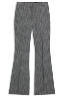 BOSS Regular-fit trousers in melange denim - Patterned Women's Formal Pants
