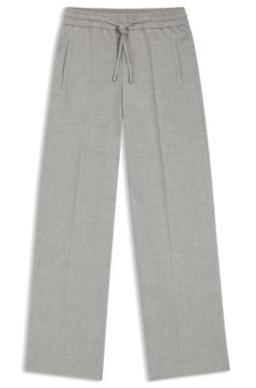 BOSS Oversized-fit trousers in stretch twill - Patterned Women's Formal Pants