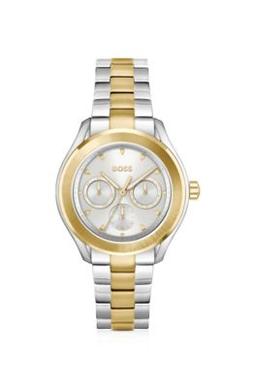 Link-bracelet watch in gold- and silver-tone steel