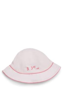 Baby hat in cotton with cords and logo print- light pink Women's Accessories