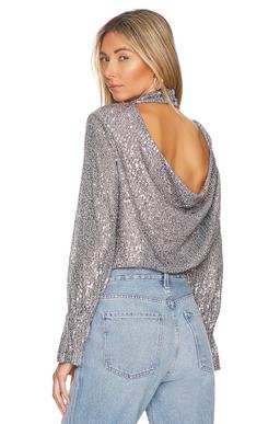 Sequin Drape Back Top