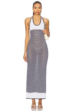 Dena Striped Halter Maxi Dress