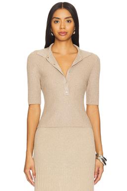 Ophelia Lurex Johnny Collar Top