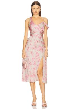 Asymmetric Ruched Waist Dress