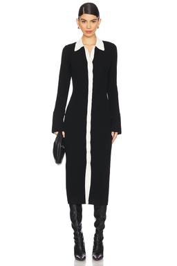 Long Sleeve Two Tone Polo Dress