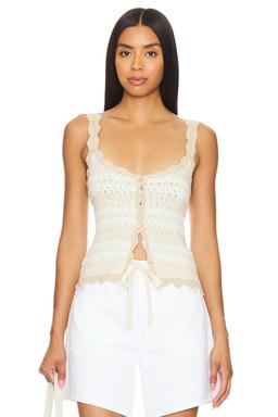 Textured Scalloped Tank