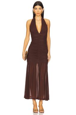 x REVOLVE Sephera Halter Mesh Midi Dress