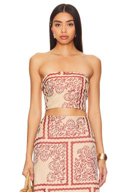 Palm Bliss Strapless Crop