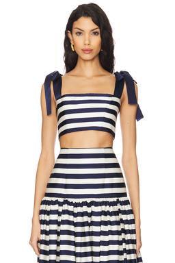 Quinn Striped Top in Navy & White