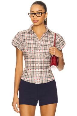 Liana Plaid Top