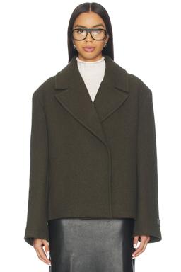 Osk Manteco Wool Cropped Peacoat