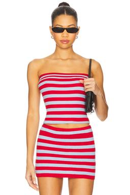 Sky Cloud Knit Strapless Top