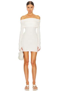 Matte Jersey Off Shoulder Mini Dress