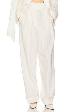 High Waist Pleated Suit Trouser in Wool