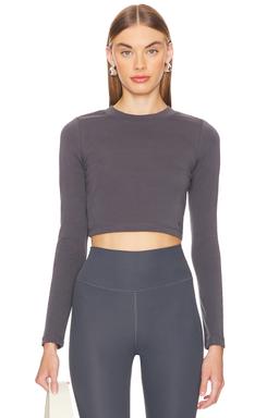Jersey Cropped Long Sleeve Top